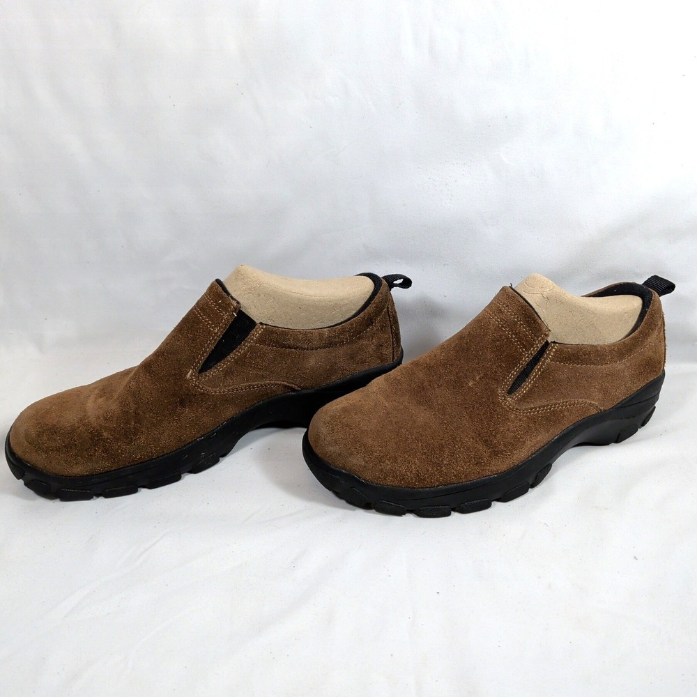 Lands End Brown Suede Loafers; Slip On Comfort Mocs